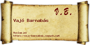 Vajó Barnabás névjegykártya